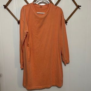 Old Navy orange long sleeve T shirt dress size M
